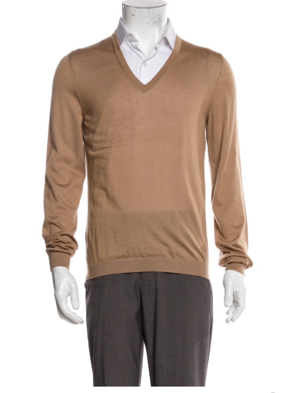 Gucci Cashmere Men’s V-Neck Sweater in Camel